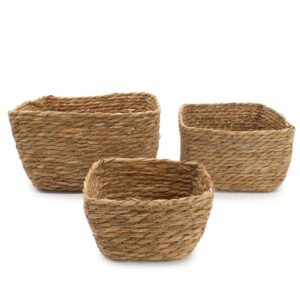 Cosuri pătrate din iarbă de mare - natural - set de 3