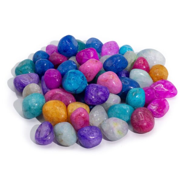 Cuarț cu Efect de Fisuri Mixt Tratat Vrac – 1 kg (aprox. 70 pietre)