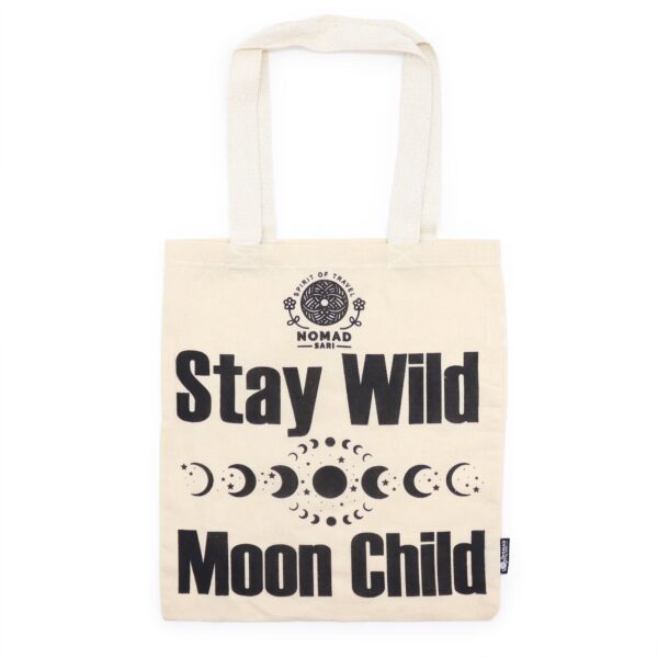 Geantă tote clasica Stay wild moon Child , 10oz (40x36cm) natural