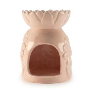 Arzător ceramic pentru ulei de floarea-soarelui - Roz pastel