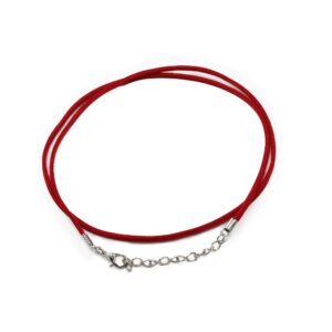 Pachet de Șnururi din Piele Întoarsă cu Închidere -  2.5mm x 55cm - Roșu A056