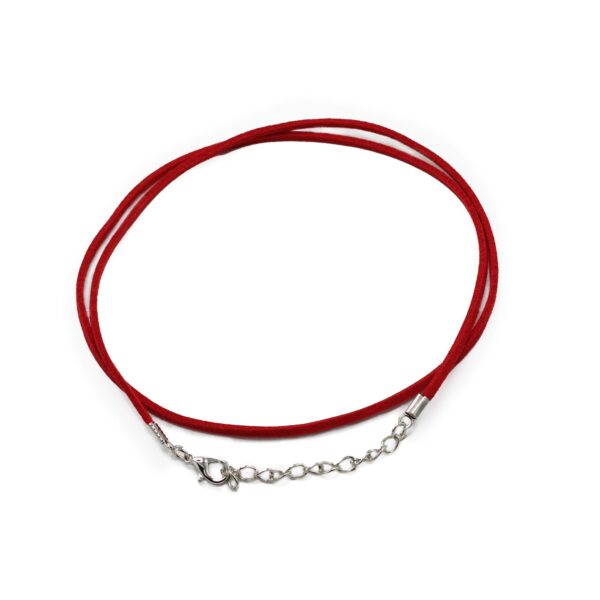 Pachet de Șnururi din Piele Întoarsă cu Închidere - 2.5mm x 55cm - Roșu A056