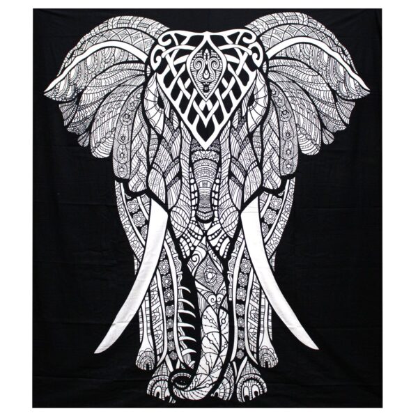 bG9jYWw6Ly9tZWRpYS9TSi9KQy82MFIzMEMxRzZNV0tKQ1NKLzU1NjY3OTZiLmpwZWc Cuvertură de Pat Alb - Negru Dublă din Bumbac - Elefant