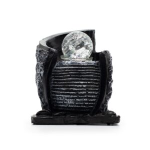 Fântână Arteziană de Masă – 15×13×20 cm – Vas cu Apă și Glob de Cristal