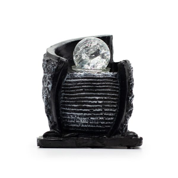 Fântână Arteziană de Masă – 15×13×20 cm – Vas cu Apă și Glob de Cristal
