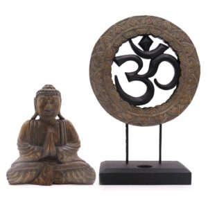 Set Buddha Feng Shui - Om - Gri și  Negru