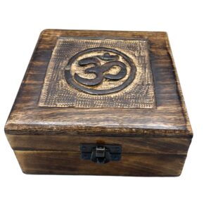 Cutie Pătrată din Lemn pentru Suvenire 13x13x6cm - Om