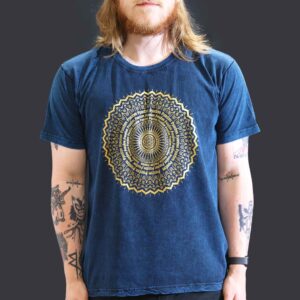 Tricou Stone Wash - Mandala - Albastru (L)