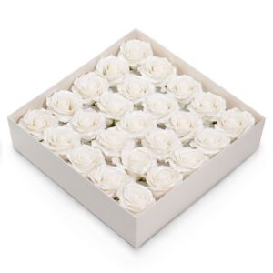 Floare de Săpun Decorativă, 5 Straturi, Finisaj Mătăsos – Alb Clasic Lucios