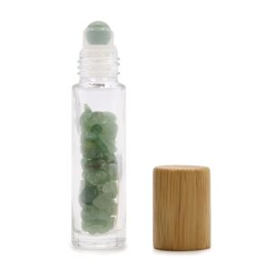 Sticle Roll-On pentru Ulei Esențial cu Pietre Prețioase - Aventurin - Capac din Lemn