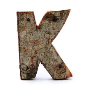 Literă din Scoarță Rustică - "K"  - 7cm