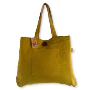 Geantă pentru cumparaturi reversibilă din iută și bumbac - Verde fistic 49x40 cm