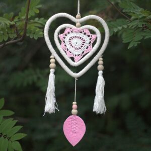 Dream Catcher (Prinzător de Vise) - Mediu - Roz - Inimă în Inimă