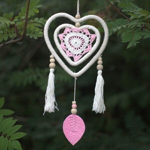 bG9jYWw6Ly9tZWRpYS9TTS82RC82MFIzMEMxRzZNV0s2RFNNL2UwYWNmMGU5LmpwZWc Dream Catcher (Prinzător de Vise) - Mediu - Roz - Inimă în Inimă