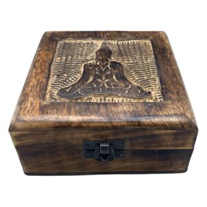 CCutie din lemn de mango 13x13x6cm - Buddha