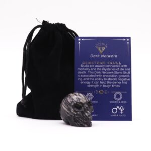 Craniu Mic  din Piatra Prețioasă - Piatra Dark Network - 40x30x28mm