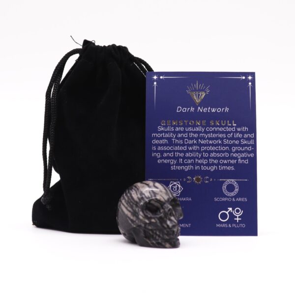 Craniu Mic din Piatra Prețioasă - Piatra Dark Network - 40x30x28mm