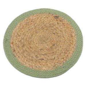 Șervet Natural - Iută și Bumbac 30cm - Bordură Măslin