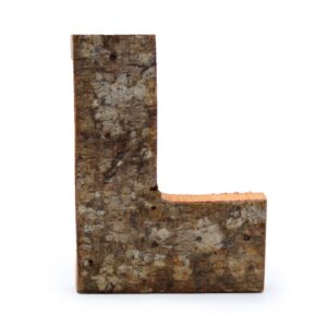 Literă din Scoarță Rustică - "L"  - 7cm