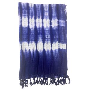 Eșarfă/Șal Boho Java Art – Dungi Indigo – 62x200cm