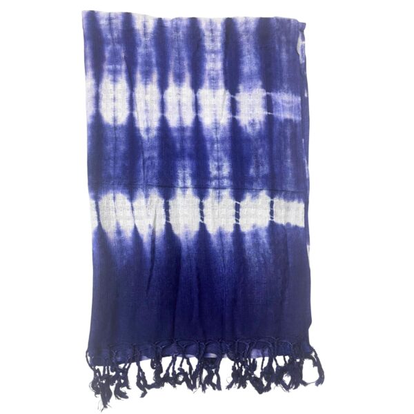 Eșarfă/Șal Boho Java Art – Dungi Indigo – 62x200cm