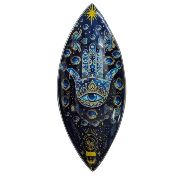 Bol Emailat pentru Bețișoare – Aluminiu – Hamsa Albastră