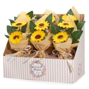 Flori de Săpun Gata de Vânzare – Buchet cu Două Floarea-Soarelui