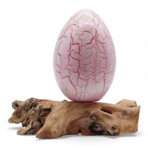 Lampă Drift Glow cu Abajur Crackle Fire Egg – Portocaliu