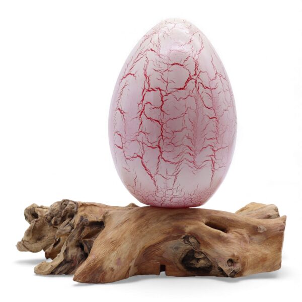 Lampă Drift Glow cu Abajur Crackle Fire Egg – Portocaliu