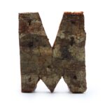 Literă din Scoarță Rustică - "M"  - 7cm