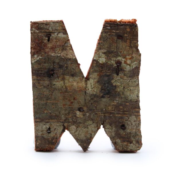 Literă din Scoarță Rustică - "M" - 7cm