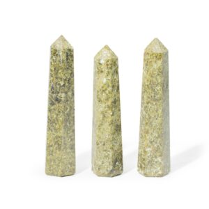 Obelisc din Piatră Prețioasă cu Șase Fețe aprox. 11 cm – Epidot