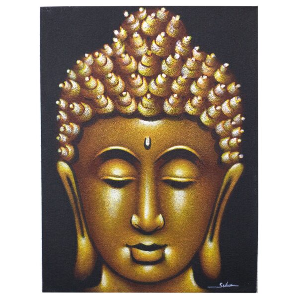 Tablou Buddha - Finisat cu Nisip Auriu