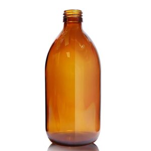 Sticlă de chihlimbar pentru medicamente fără capac 500 ml