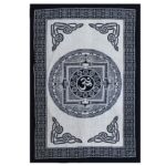 Cuvertură de Pat Simplă din Bumbac + Peretar - Mono - OM Mandala