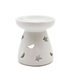 Lampă de aromaterapie clasică mică albă Lună și Stele