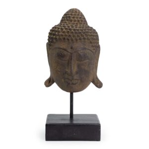 Cap Buddha Mare al Serenității pe suport – Gri