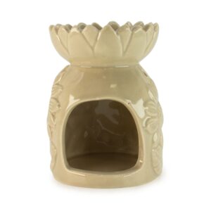 Arzător ceramic de ulei cu floarea-soarelui - bej pastel