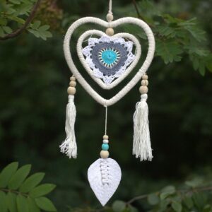 Dream Catcher (Prinzător de Vise) - Mediu - Albastru - Inimă în Inimă