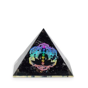 Piramide Mici din Orgonit 5.5x4.5 cm – Chakra Buddha – Fragmente de Turmalină Neagră