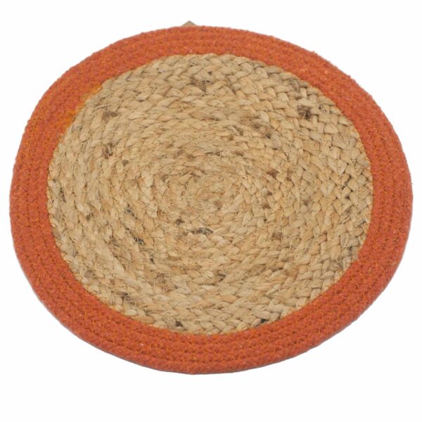 Șervet Natural - Iută și Bumbac 30cm - Bordură Portocalie