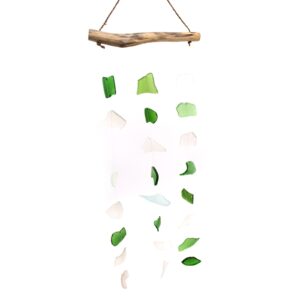 Clopoței de Vânt din Sticlă Reciclată - Verde și Alb