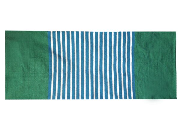 Covor Indian din Bumbac - 70x170cm - Albastru/Verde