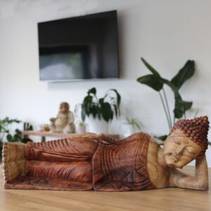Statuie Buddha Sculptată Manual - 50cm - Dormind