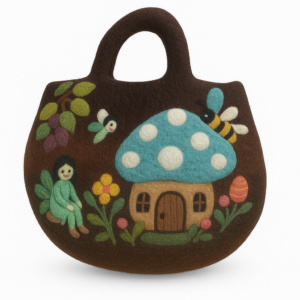Geantă din Pâslă Grădina Zânelor – 35x27 cm