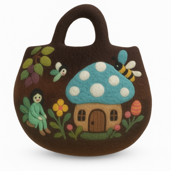Geantă din Pâslă Grădina Zânelor – 35x27 cm