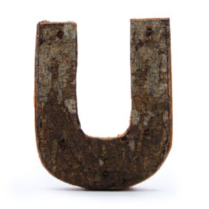 Literă din Scoarță Rustică - "U"  - 7cm