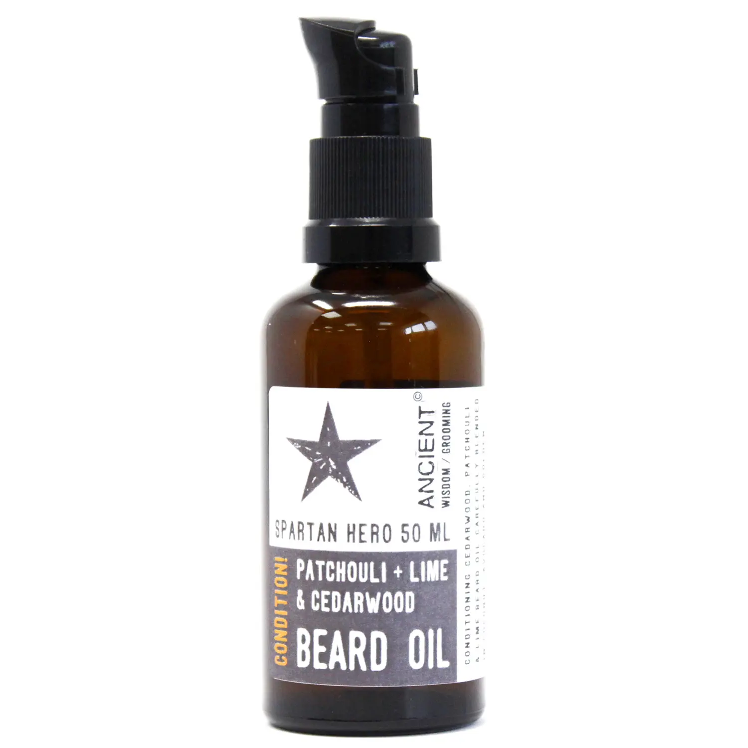 Ulei pentru barbă cu patchouli, tei, lemn de santal, cocos, avocado, jojoba, spartan hero 50 ml