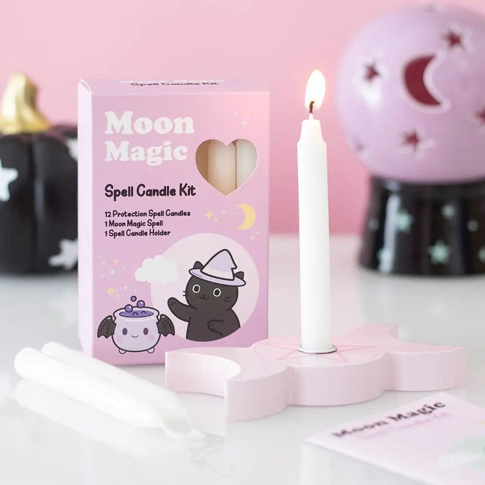 Kit Moon Magic: suport lumânări + 12 lumânări pentru vrăji