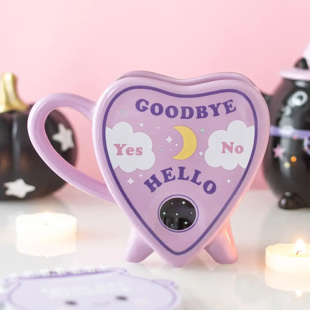 Cană din ceramică în formă de planșetă Ouija pastel